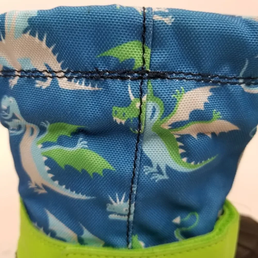 Hatley Little Boys Kids Dragon Snow Winer Rain Boots Blue Green Black Size 7